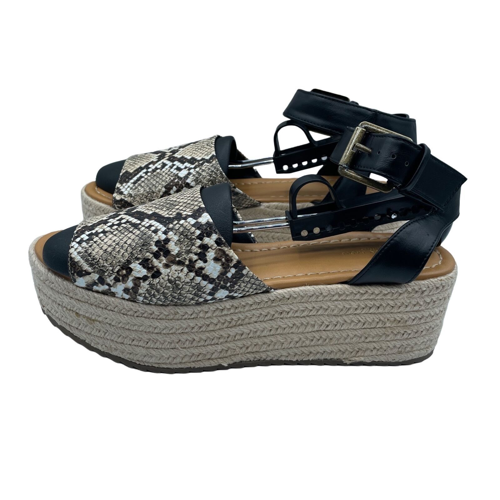 American Eagle Outfitters American Eagle Espadrille Platform Sandals Snakeskin Strappy Size US 9 / IT 39 - 1 Thumbnail