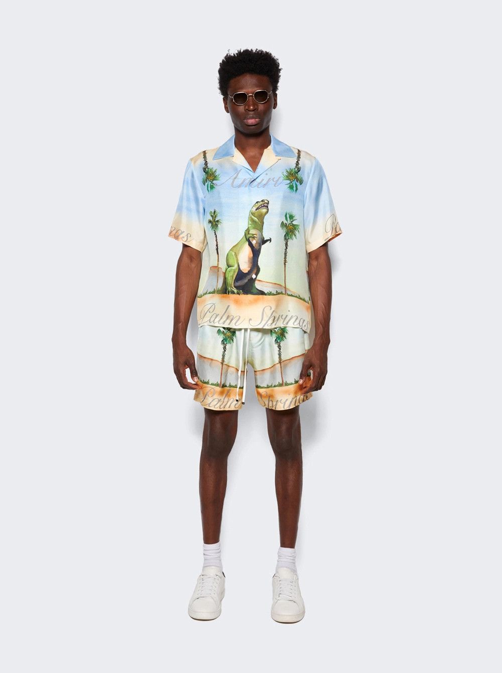 Amiri o1mle0326 Silk Dinosaur Shorts in Multicolor Size US 40 / EU 56 - 2 Thumbnail