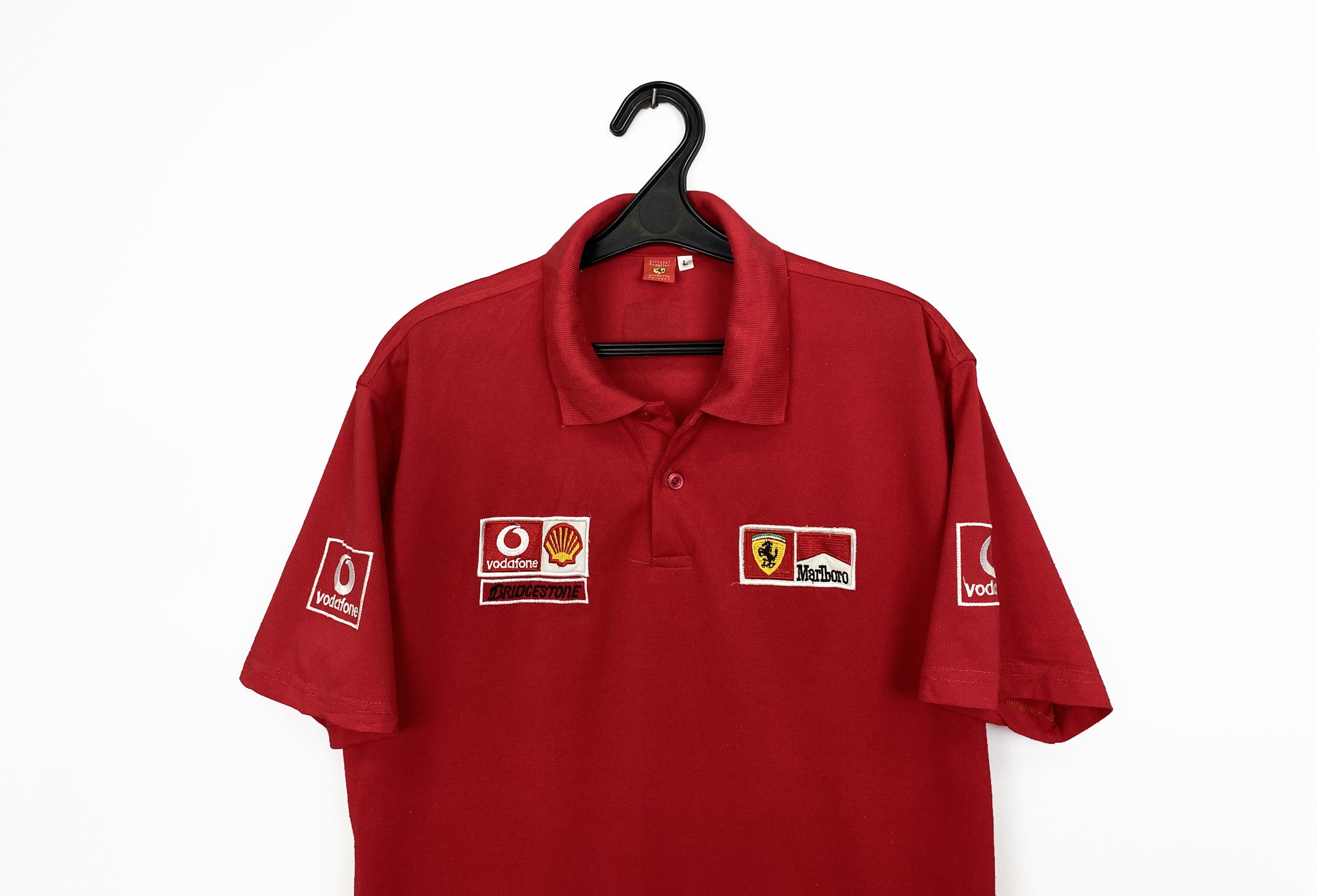 Ferrari × Formula 1 Vintage FERRARI Marlboro F1 Formula 1 Racing Team Red Polo Size US L / EU 52-54 / 3 - 2 Thumbnail