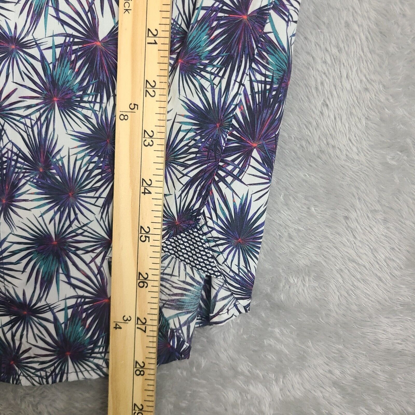Ted Baker Ted Baker Mens Karaf Long Sleeve LS Palm Printed Dress Shirt Size US S / EU 44-46 / 1 - 9 Thumbnail