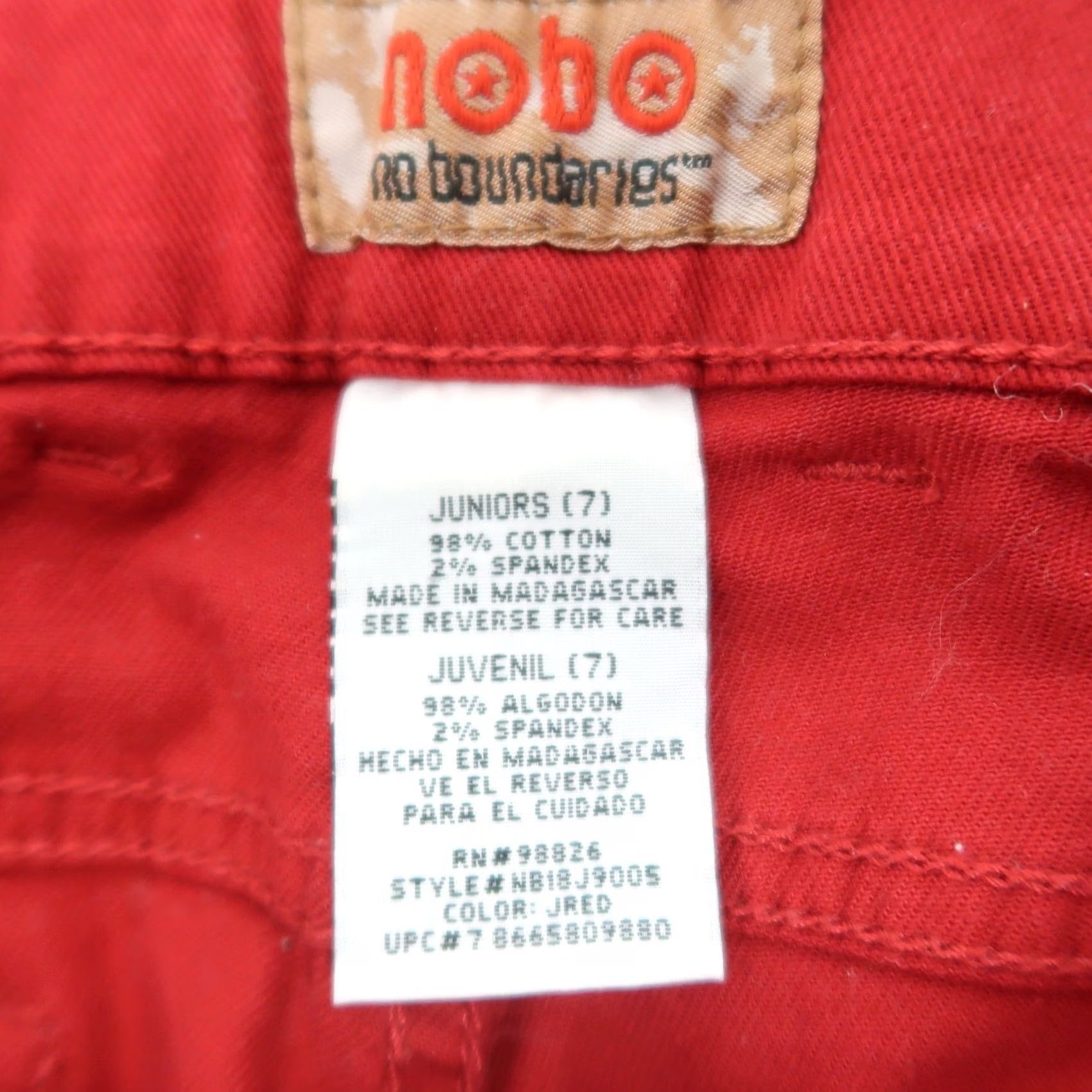 Vintage No Boundaries Red Low Rise Straight Leg Pants 7 Womens Pants Casual Cotton Spandex Slim Fit 15" Waist 19" Hip 32" Inseam 32" Size 28" / US 6 / IT 42 - 4 Thumbnail