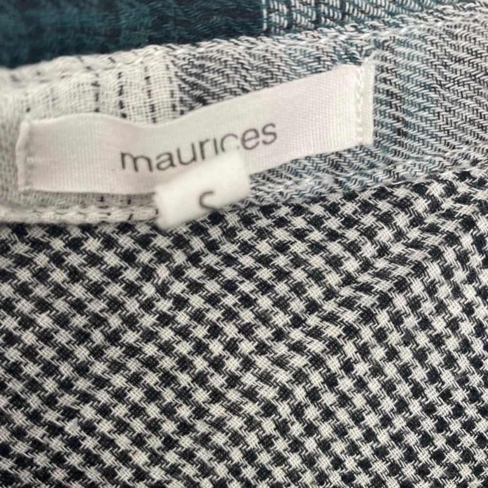 Other Maurices S Black White Plaid Flannel Button Down Shirt Soft Size S / US 4 / IT 40 - 4 Thumbnail