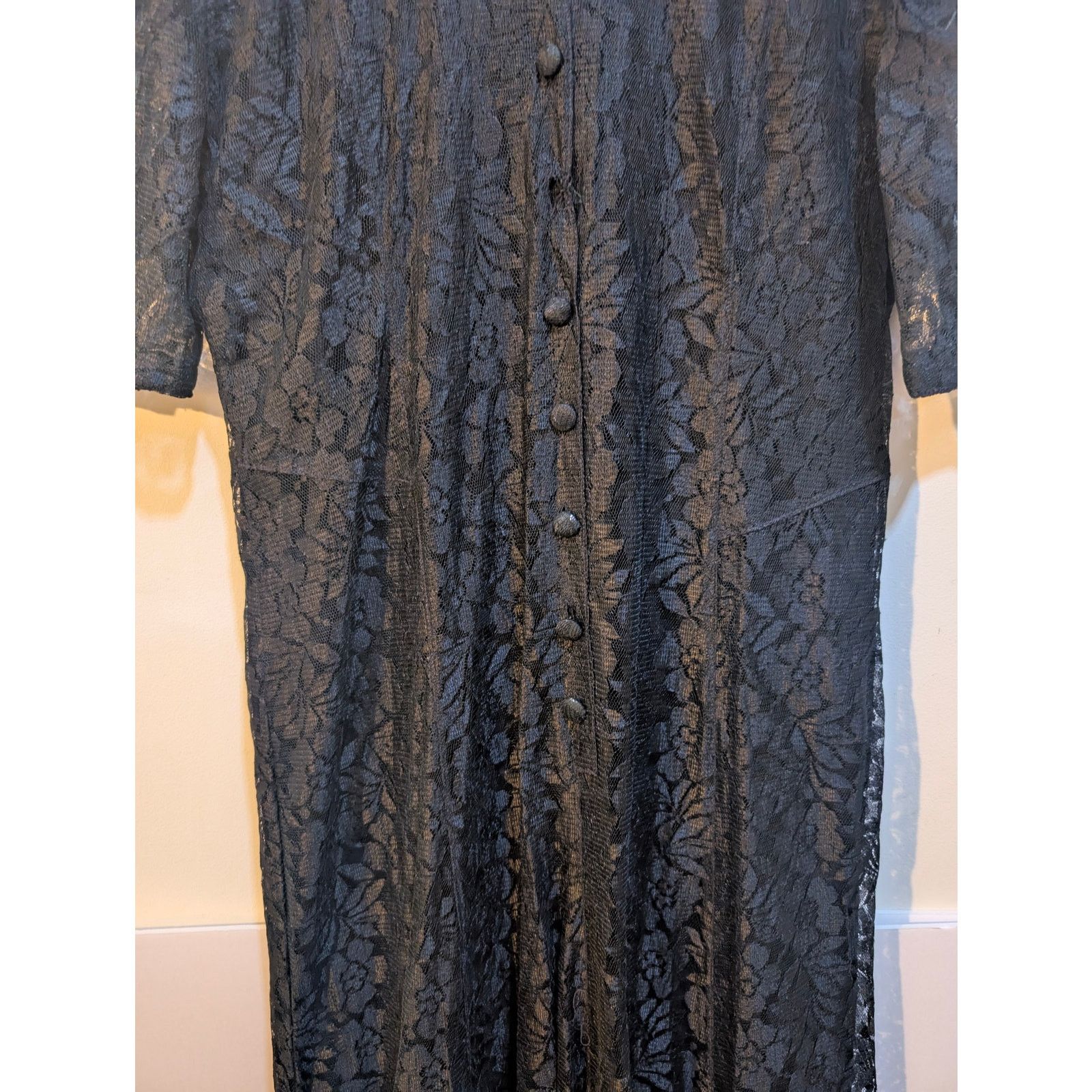 Tarina Tarantino Vintage 1990s Starina Floral Lace Alt Midi Dress MD (AS IN) Size M / US 6-8 / IT 42-44 - 5 Thumbnail
