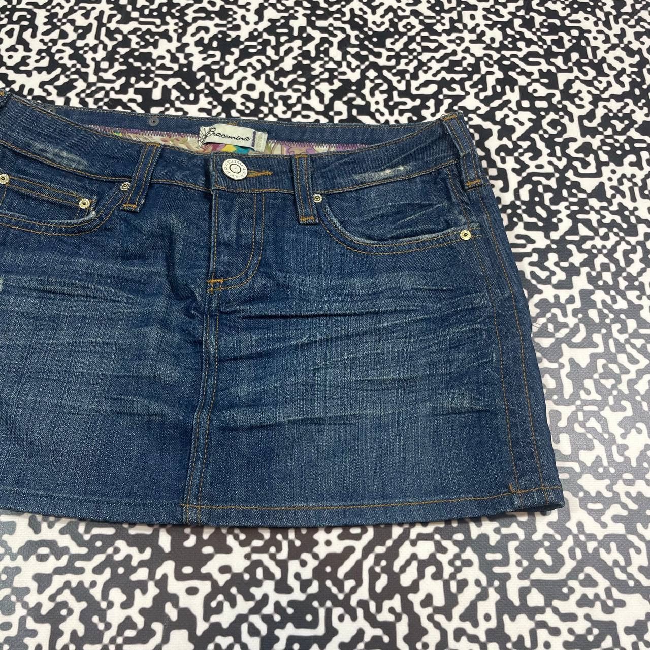 Vintage Vintage Y2K Japanese Style Denim Mini Skirt 90s Style Size 29" - 11 Thumbnail