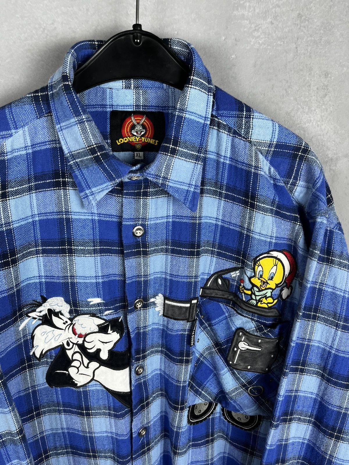 Vintage × Warner Bros Looney Tunes Shirt Button Up Flannel Merrie Melodies Size US XL / EU 56 / 4 - 3 Thumbnail