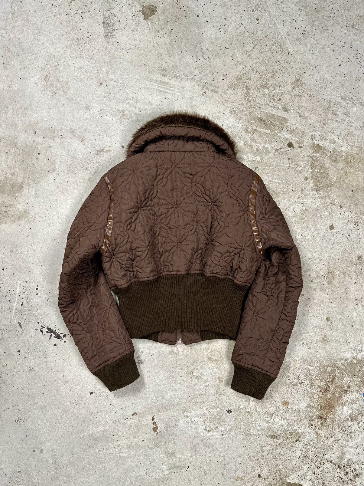 If Six Was Nine × Japanese Brand × Le Grande Bleu (L.G.B.) Vintage Y2K Faux Fur Brown Collar Bomber Jacket Size US XS / EU 42 / 0 - 2 Thumbnail