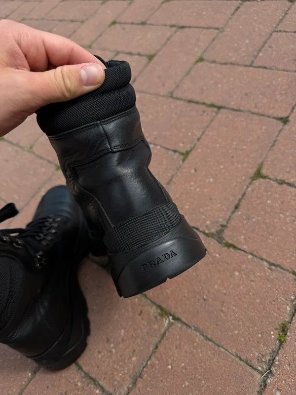 Prada Prada Sport FW1998 Skiskolaer Black Leather Hiking Boots Size US 7 / EU 40 - 4 Thumbnail
