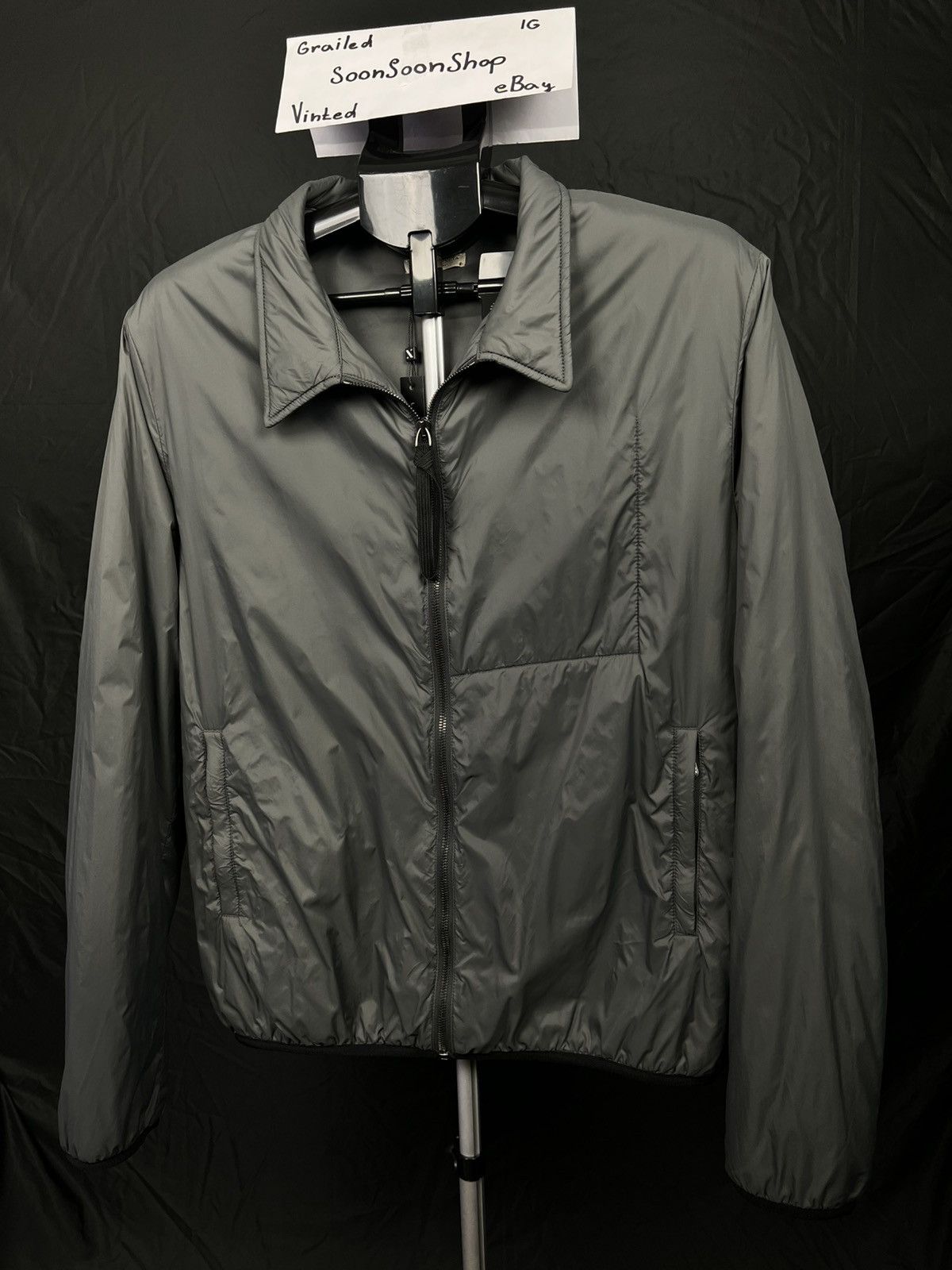 Bottega Veneta Bottega Veneta Men’s Grey Nylon Lightweight Zip Front Jacket Size US L / EU 52-54 / 3 - 1 Thumbnail