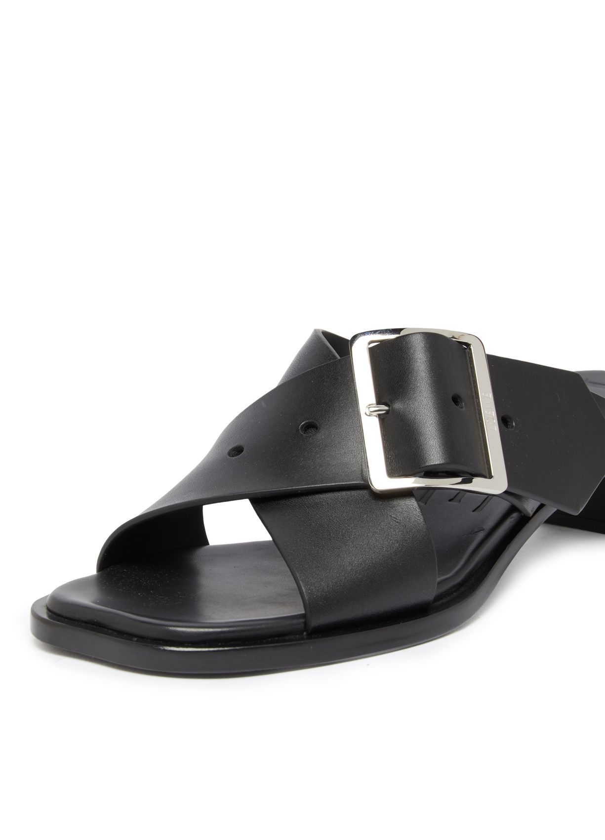Loewe o1in1g0526 Petal Leather Buckle Slide Sandals in Black Size US 7 / IT 37 - 6 Thumbnail