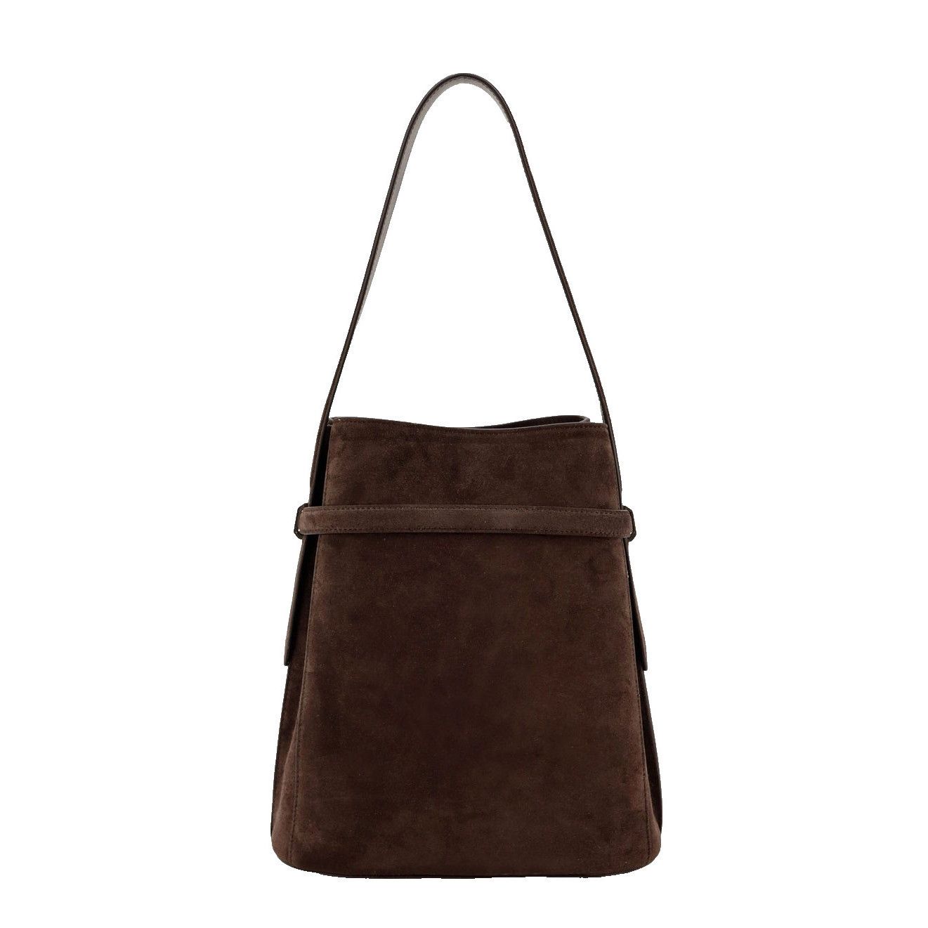 Toteme TOTEME Brown Suede Belted Bucket Bag New Size ONE SIZE - 1 Thumbnail