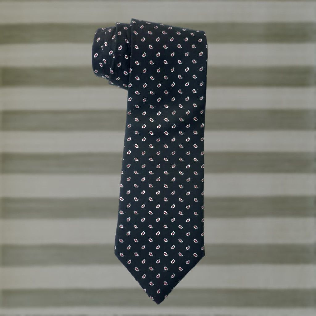 Vintage Cromley & Finch Men's Luxury Silk Tie Paisley Handmade 57"-60" Black Wide 4" Men’s Silk Tie Vintage? Size ONE SIZE - 1 Thumbnail