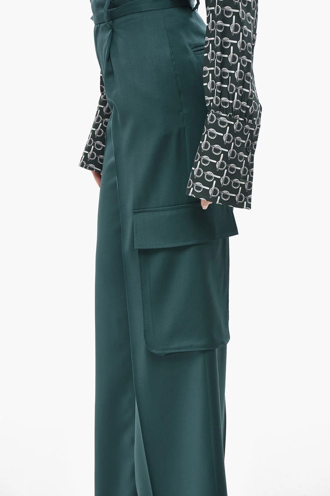 Amiri og1mm0426 Wool Cargo Pant in Green Size 40" / US 18 - 3 Thumbnail