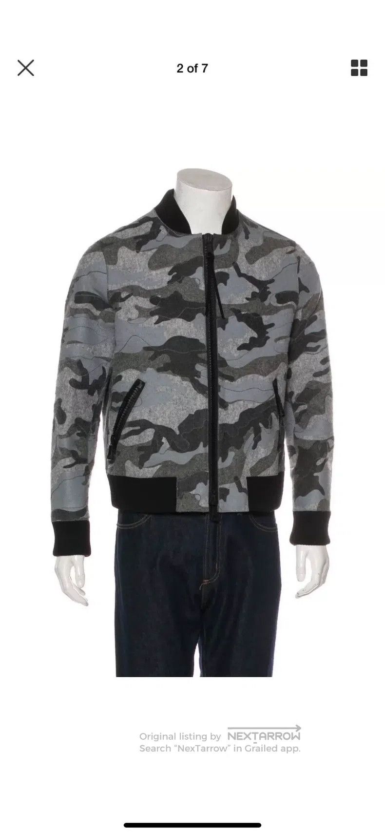 Valentino Valentino Grey camouflage wool felt jacket Size US M / EU 48-50 / 2 - 8 Thumbnail