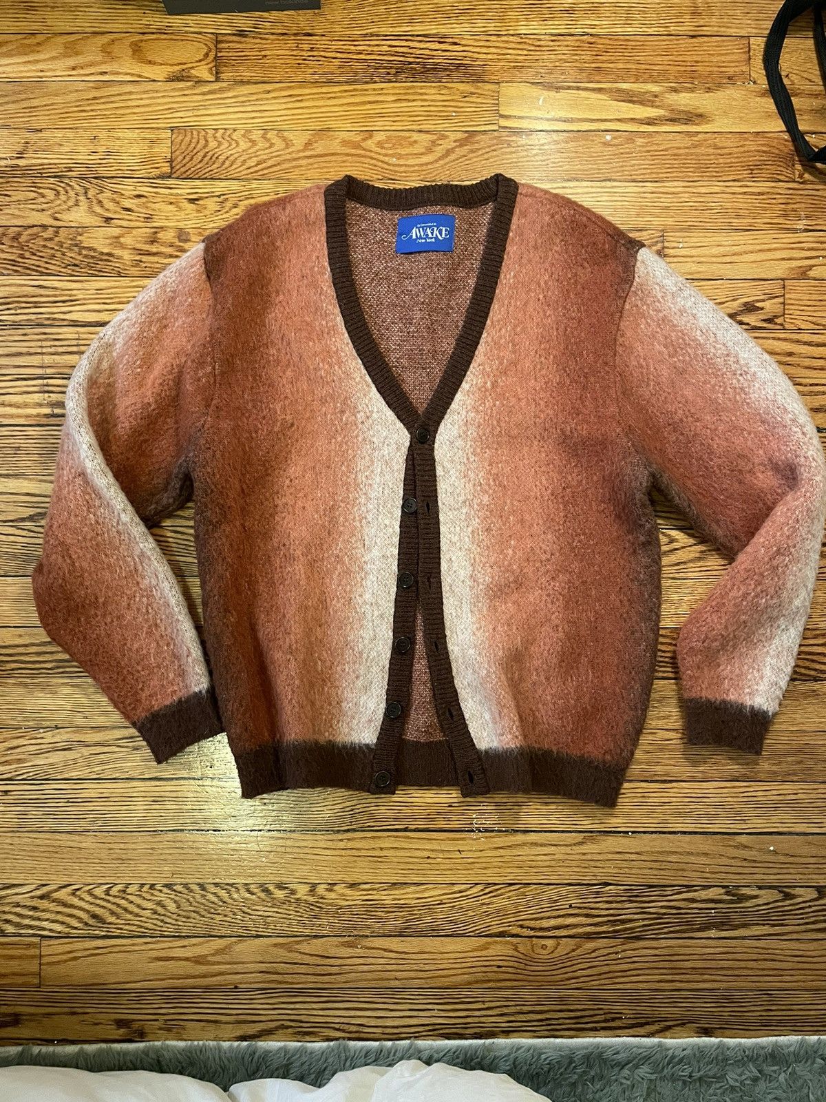 トップス Awake NY Mohair ombre striped cardigan M Awake MOHAIR OMBRE STRIPED CARDIGAN Orange | BSTN Store