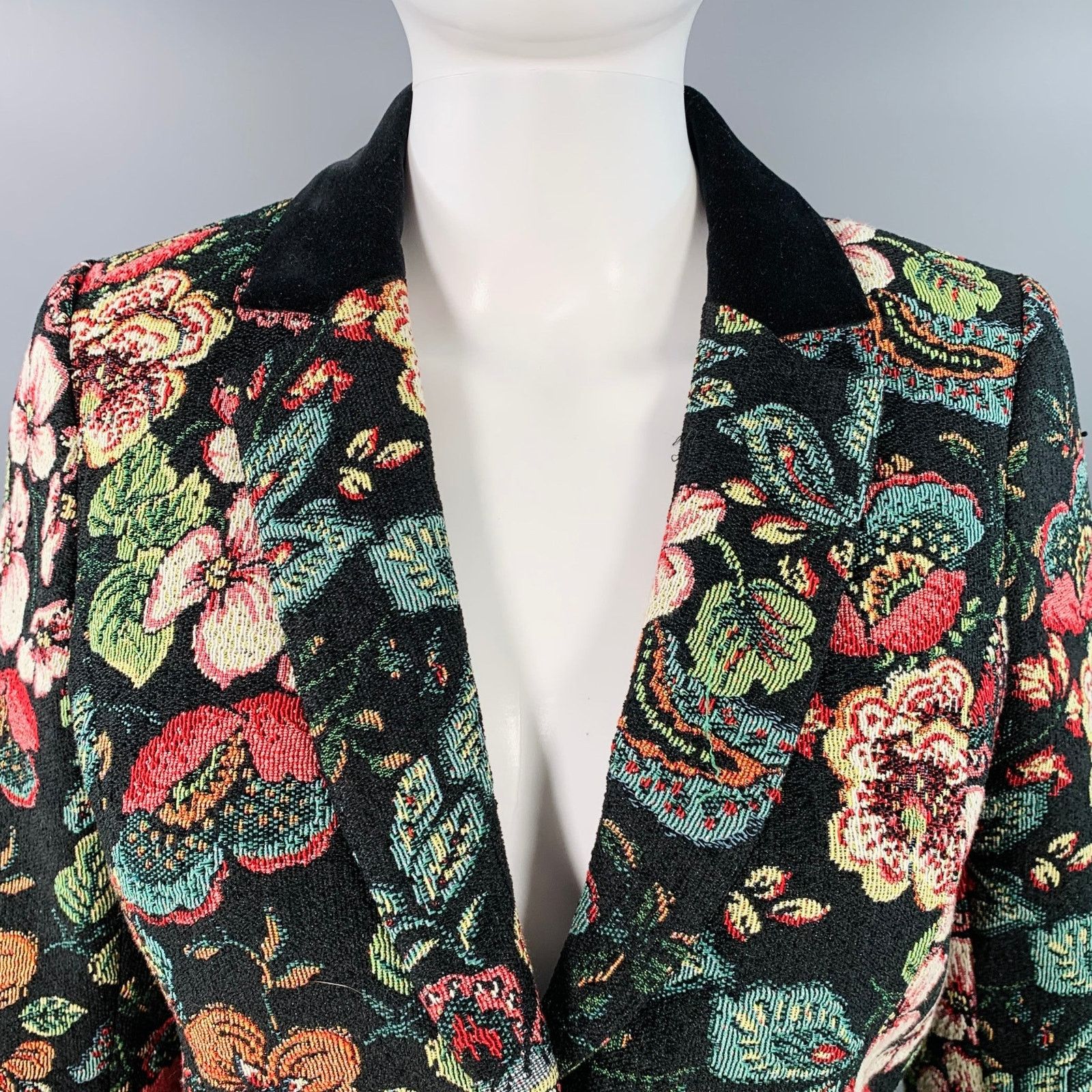 Other 4 Saskia Black Multi-Color Jacquard Jacket Blazer Size S / US 4 / IT 40 - 3 Thumbnail