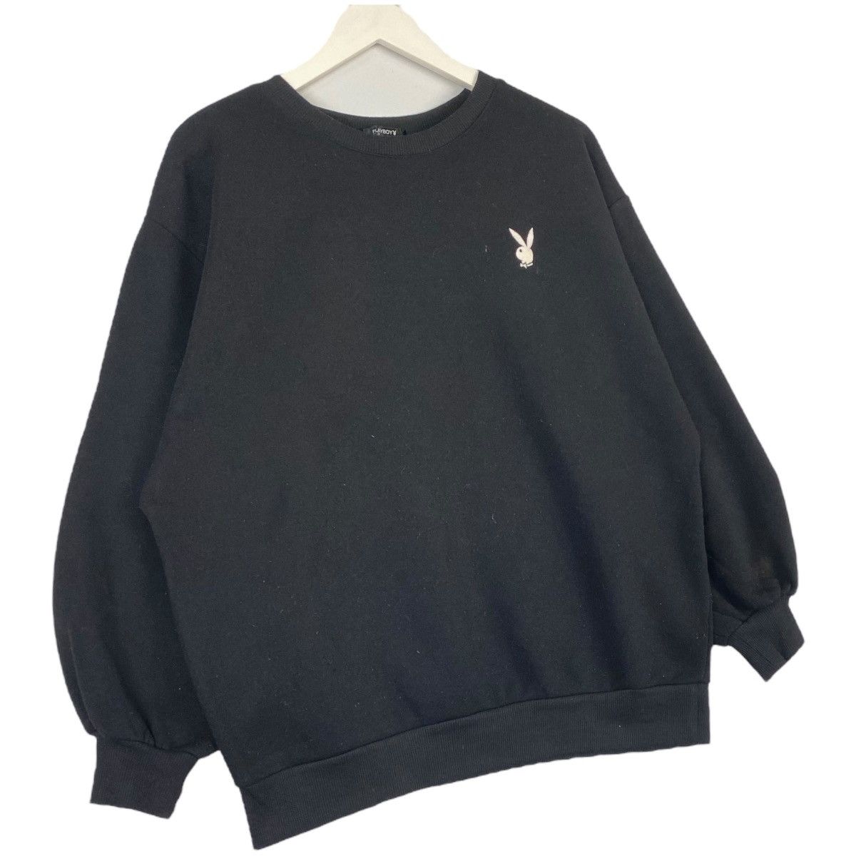 Vintage Playboy Bunny Small Logo Crewneck Sweatshirt Black P