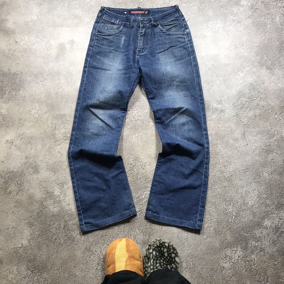 Vintage Vintage 90s Distressed Baggy Wide Leg Jeans Grunge Y2K 27 Size 27" / US 4 / IT 40 - 2 Thumbnail