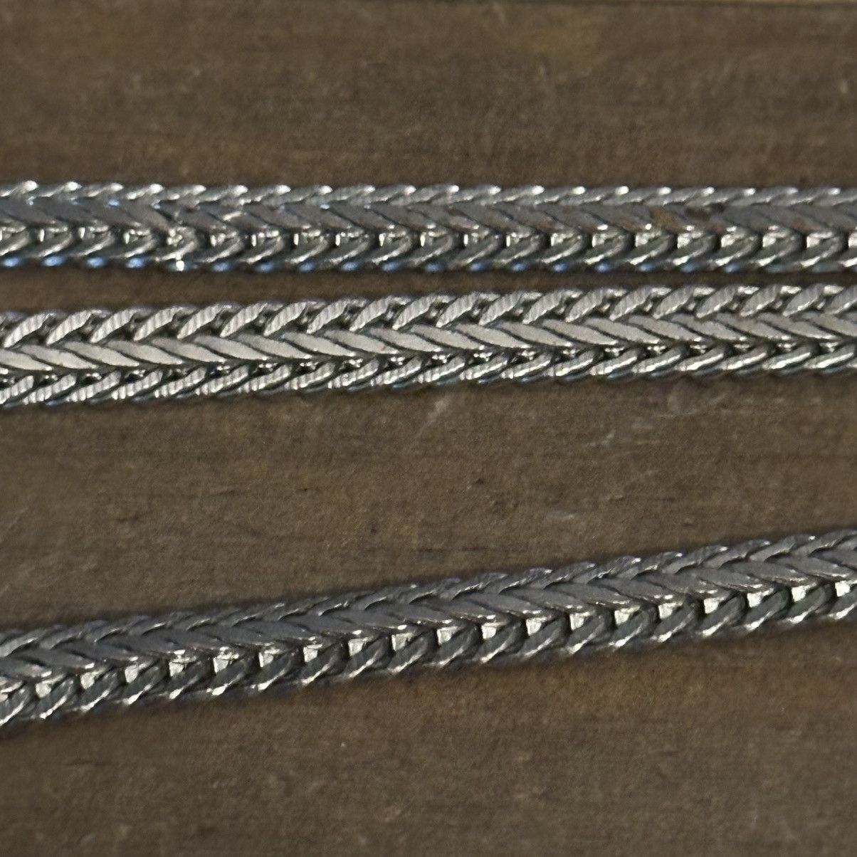 Vintage Vintage 18KGP long silver herringbone chain necklace Size ONE SIZE - 3 Thumbnail