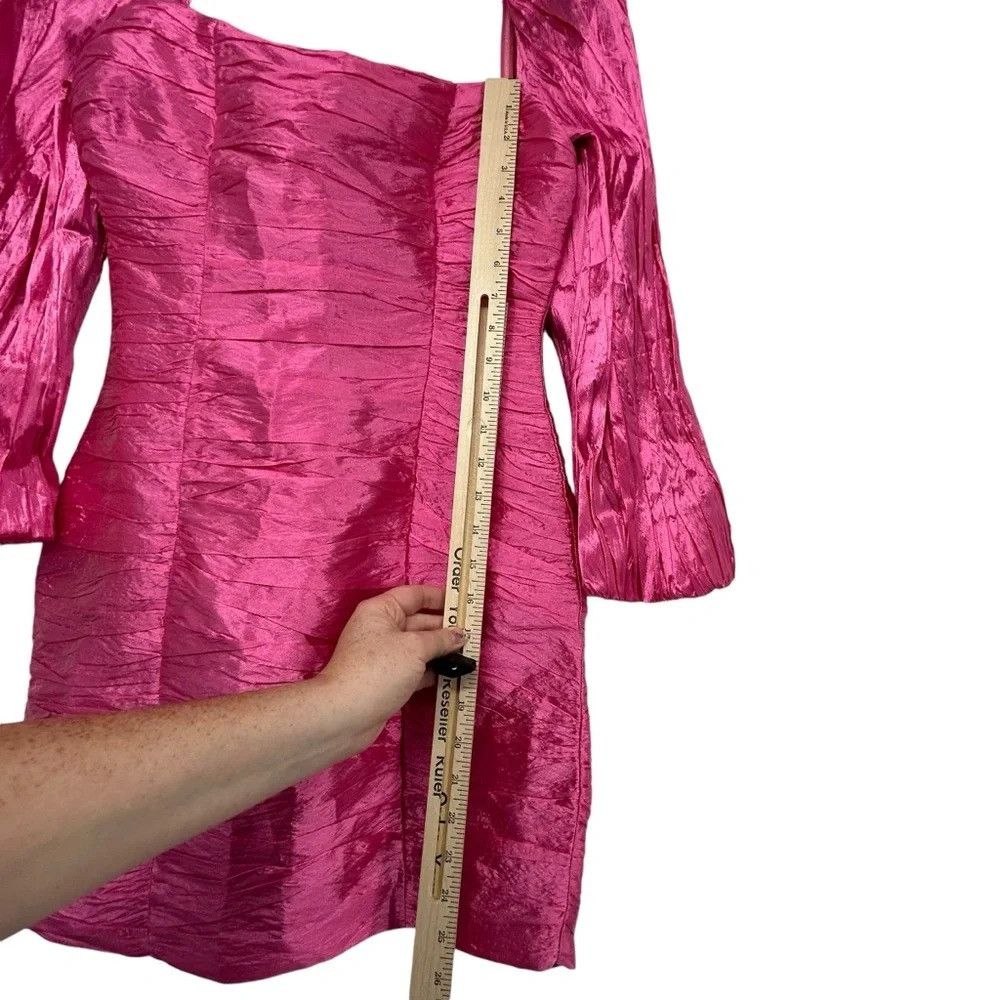 NOCTURNE NOCTURNE LIMITED EDITION BALLOON SLEEVE FUCHSIA DRAPED DRESS Size M / US 6-8 / IT 42-44 - 8 Thumbnail