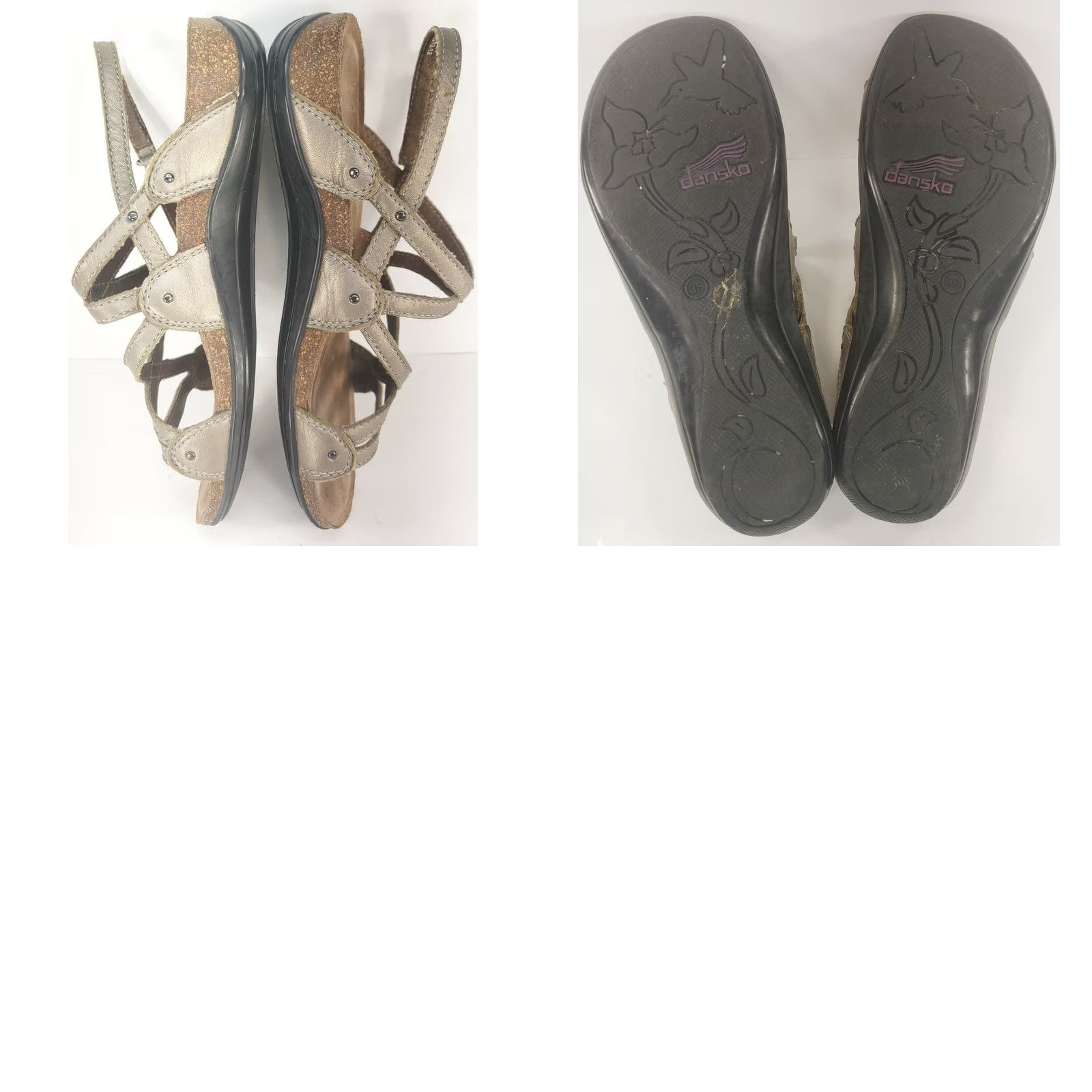 Dansko Dansko Slingback Womens Gold Leather Sling Back Strappy Open Toe Sandals 38EU Metallic Size US 8 / IT 38 - 8 Thumbnail