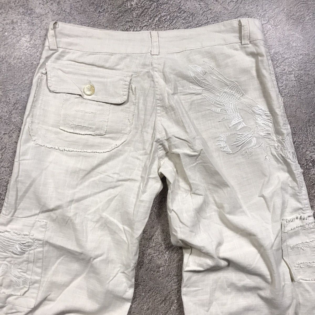Vintage Vintage Y2K Baggy Cargo Pants Distressed Streetwear Logo 29 Size 29" - 6 Thumbnail