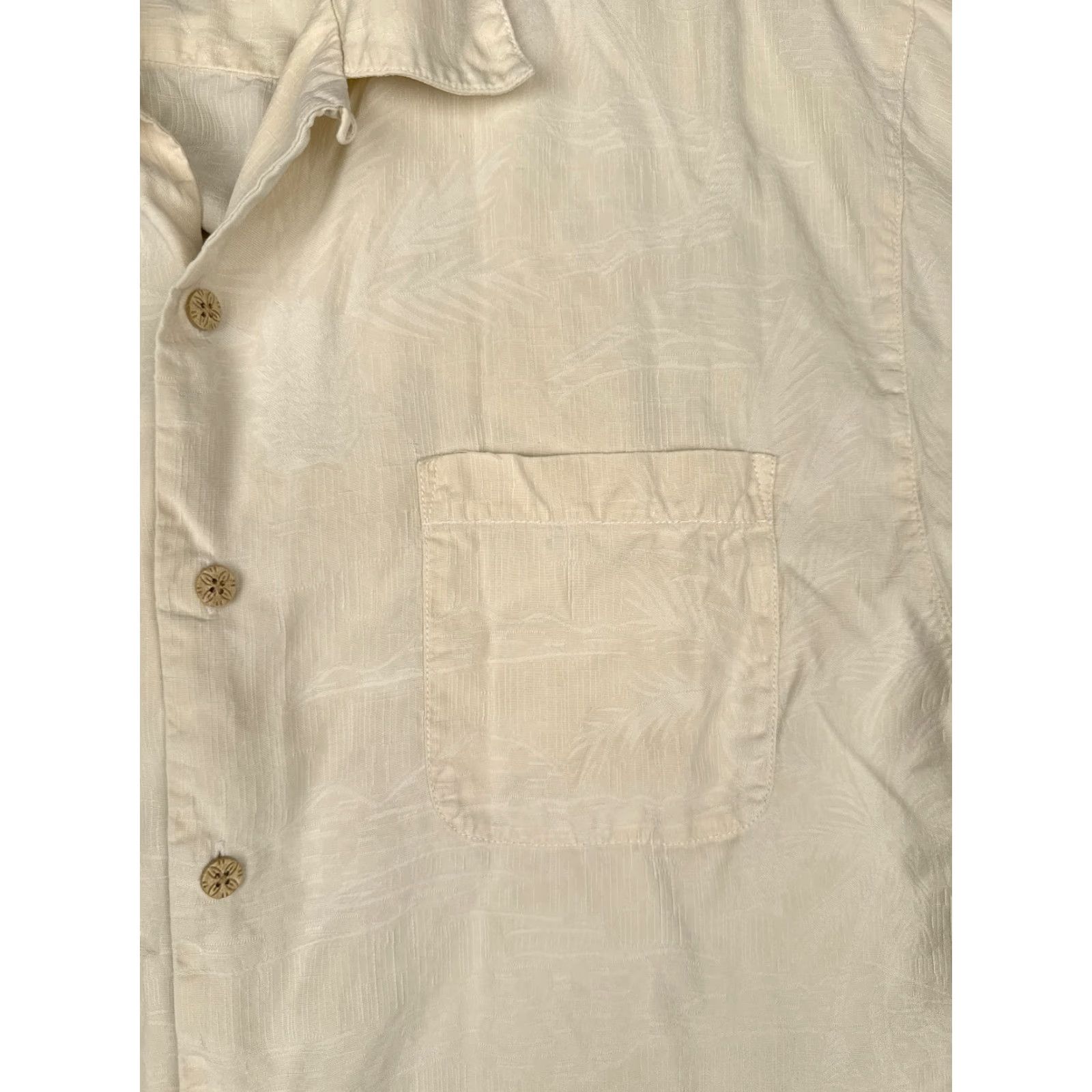 Tommy Bahama Tommy Bahama Shirt Adult Large Ivory Floral Silk Button Up Embroider Hawaiian Mens Size US L / EU 52-54 / 3 - 6 Thumbnail