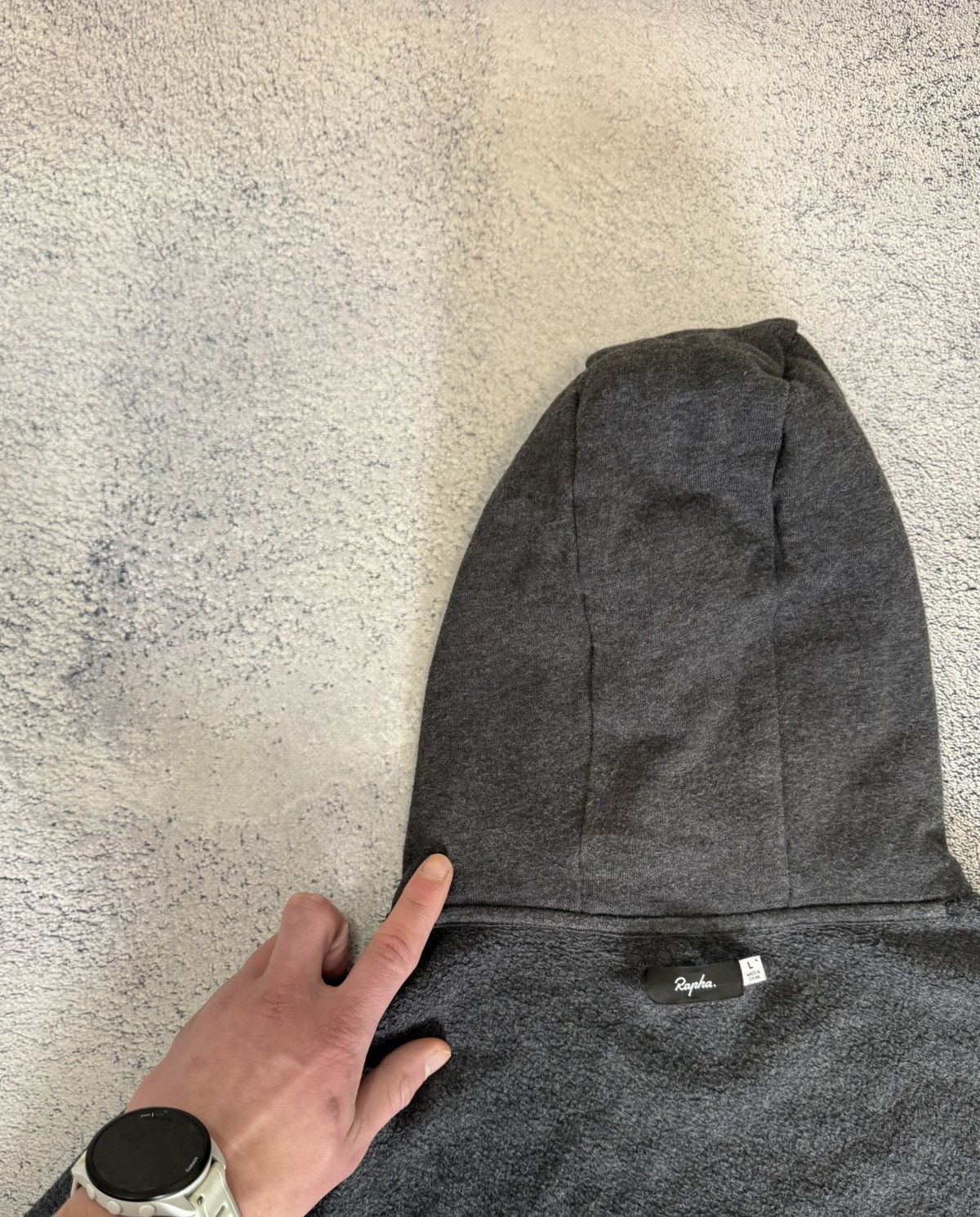Rapha Rapha Logo Pullover Hoodie MenL Charcoal Marl Cycling Hooded Size US L / EU 52-54 / 3 - 16 Thumbnail