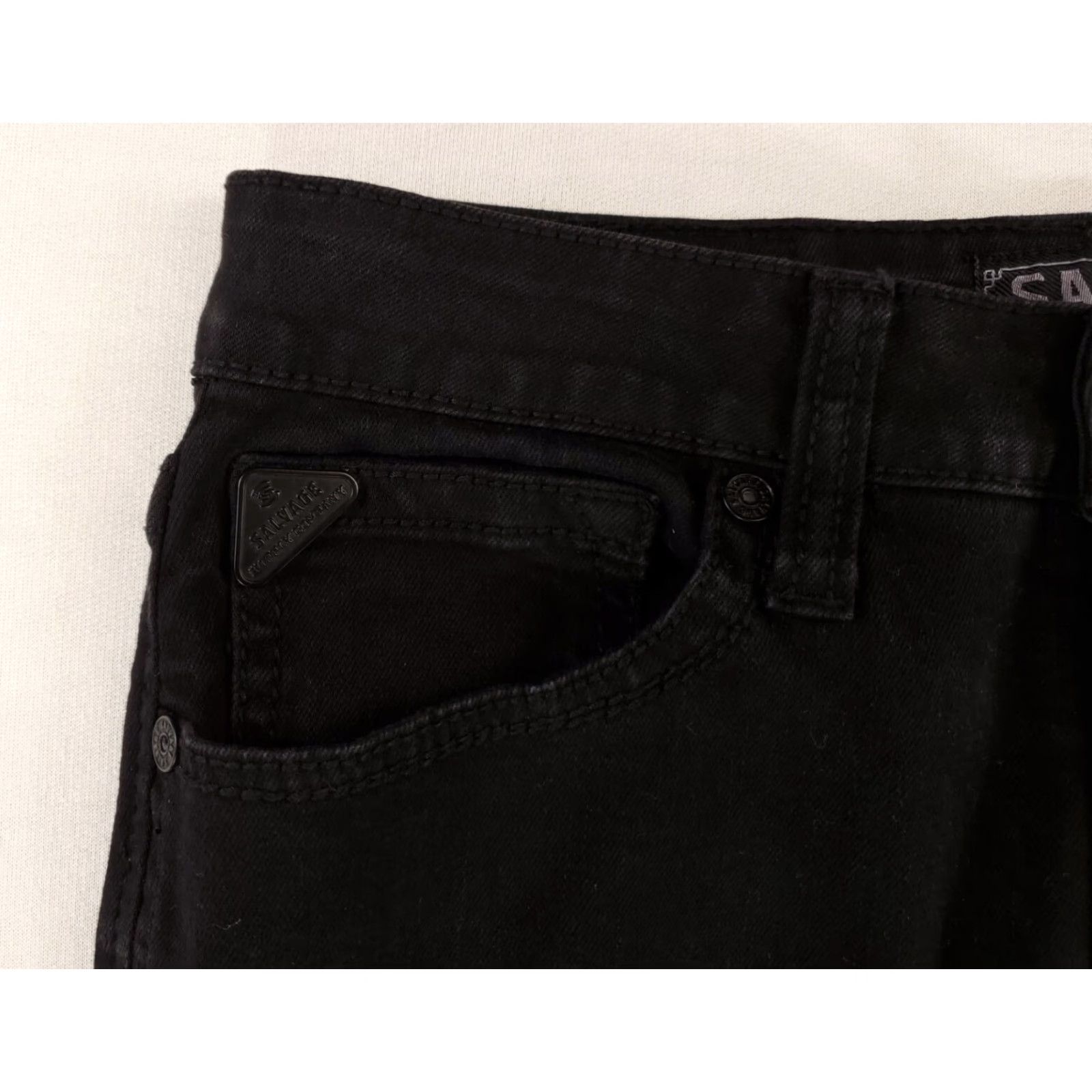 BKE VINTAGE Salvage BKE Buckle Jeans Black Havoc Straight Slim Fit Mens 31 x 34 Size US 31 - 2 Thumbnail