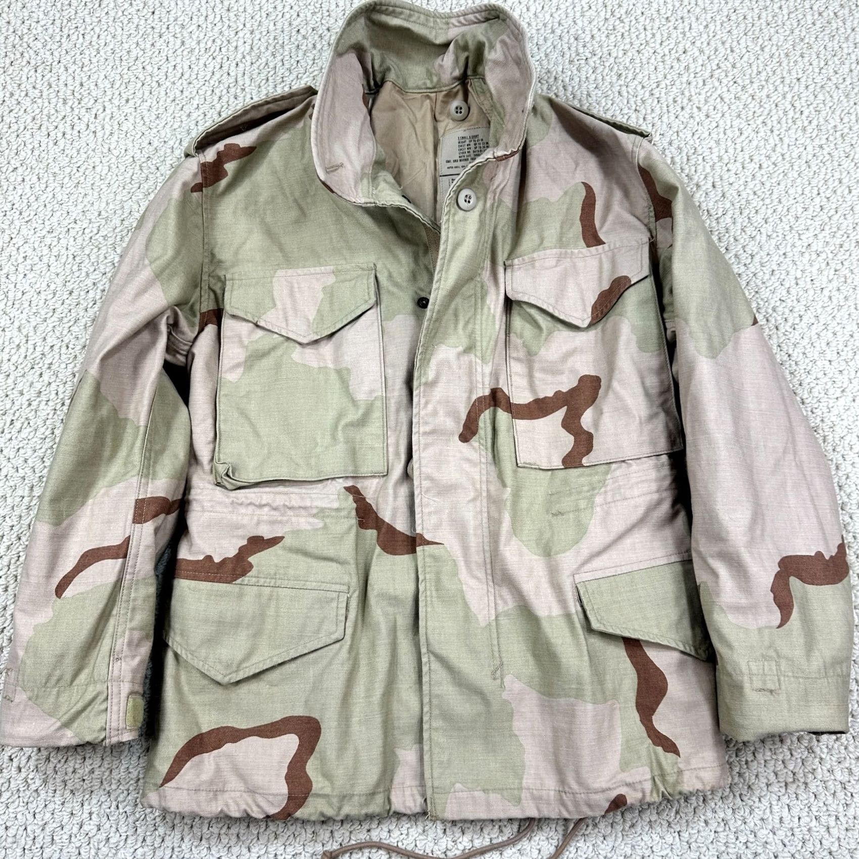 Vintage VINTAGE Isratex M65 Jacket Mens XS X-Short Desert Camo Cold Weather Field Coat 90s Size US XS / EU 42 / 0 - 2 Thumbnail