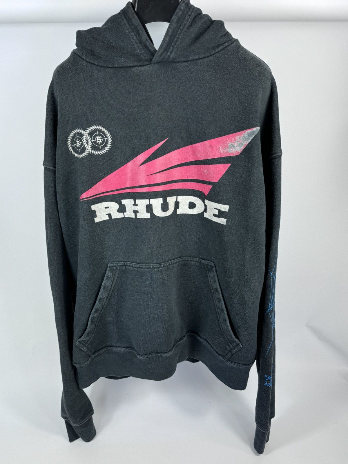 Rhude MOTOR OVERSIZED LOGO PRINT HOODIE Size US XL / EU 56 / 4 - 1 Thumbnail