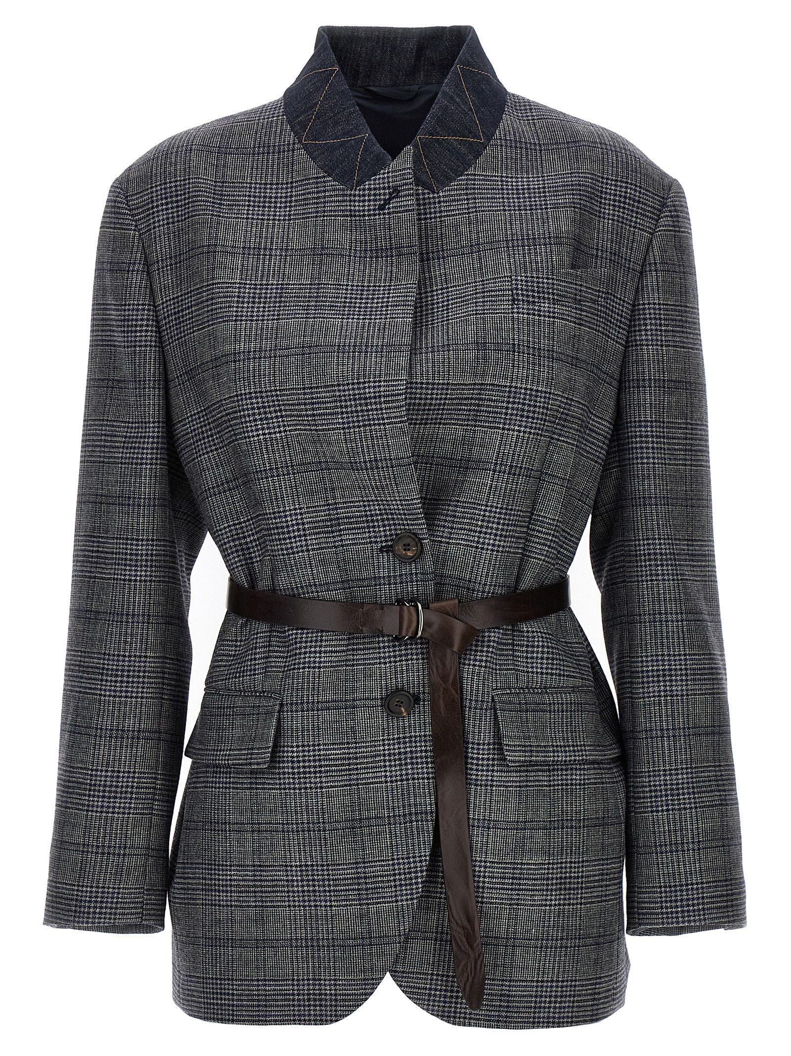 Brunello Cucinelli Monile Houndstooth Blazer Size XS / US 0-2 / IT 36-38 - 1 Thumbnail
