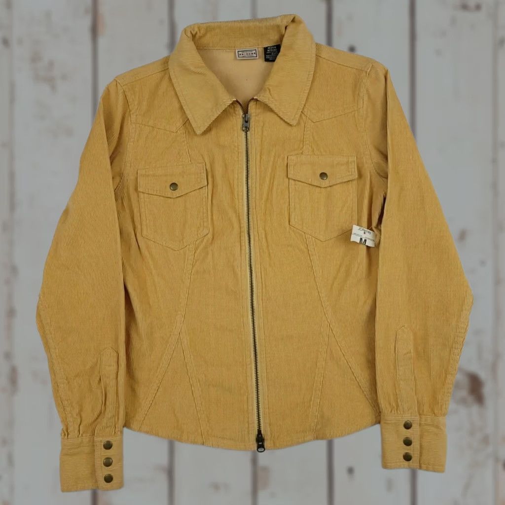 Vintage Vintage Arizona Y2k Corduroy Zip Lightweight Jacket Deadstock NWT Western Yellow Size M / US 6-8 / IT 42-44 - 1 Thumbnail