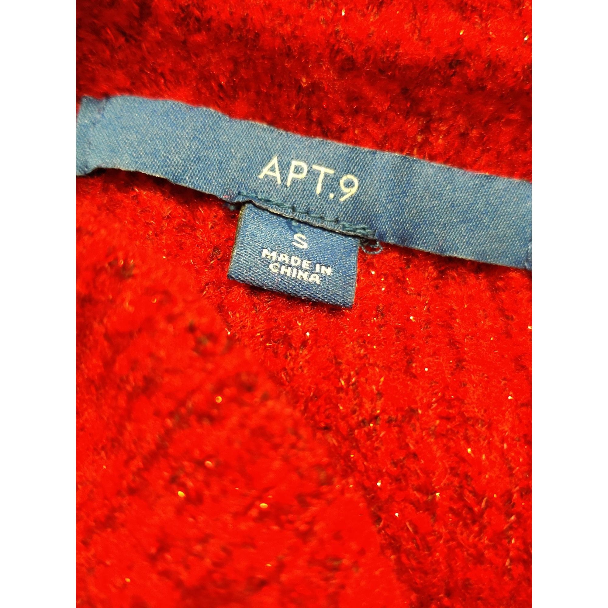 Other APT.9 Small Womens Sweater Red Sparkle Textured Pullover Hol Size S / US 4 / IT 40 - 7 Thumbnail