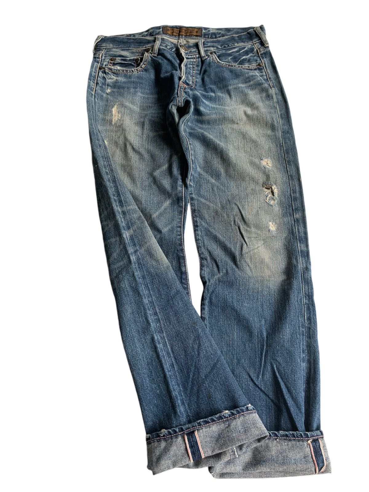 Le Grande Bleu (L.G.B.) GENUINE VINTAGE GOA JAPANESE SELVEDGE PUNK DISTRESSED DENIM☠️ Size US 30 / EU 46 - 5 Thumbnail