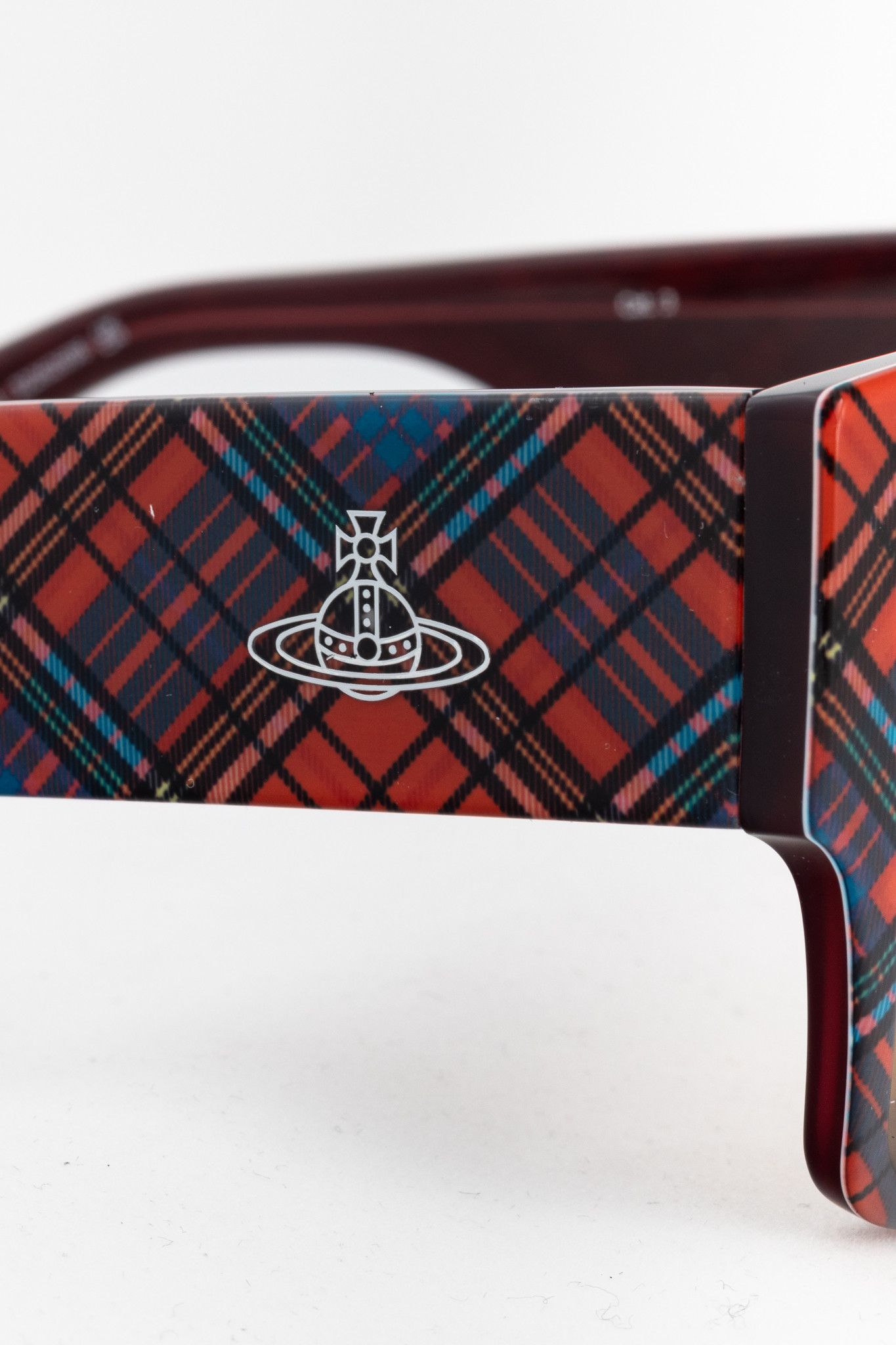 Vivienne Westwood Vivienne Westwood Sun RX 01 Red-Tartan Square Sunglasses Size ONE SIZE - 6 Thumbnail