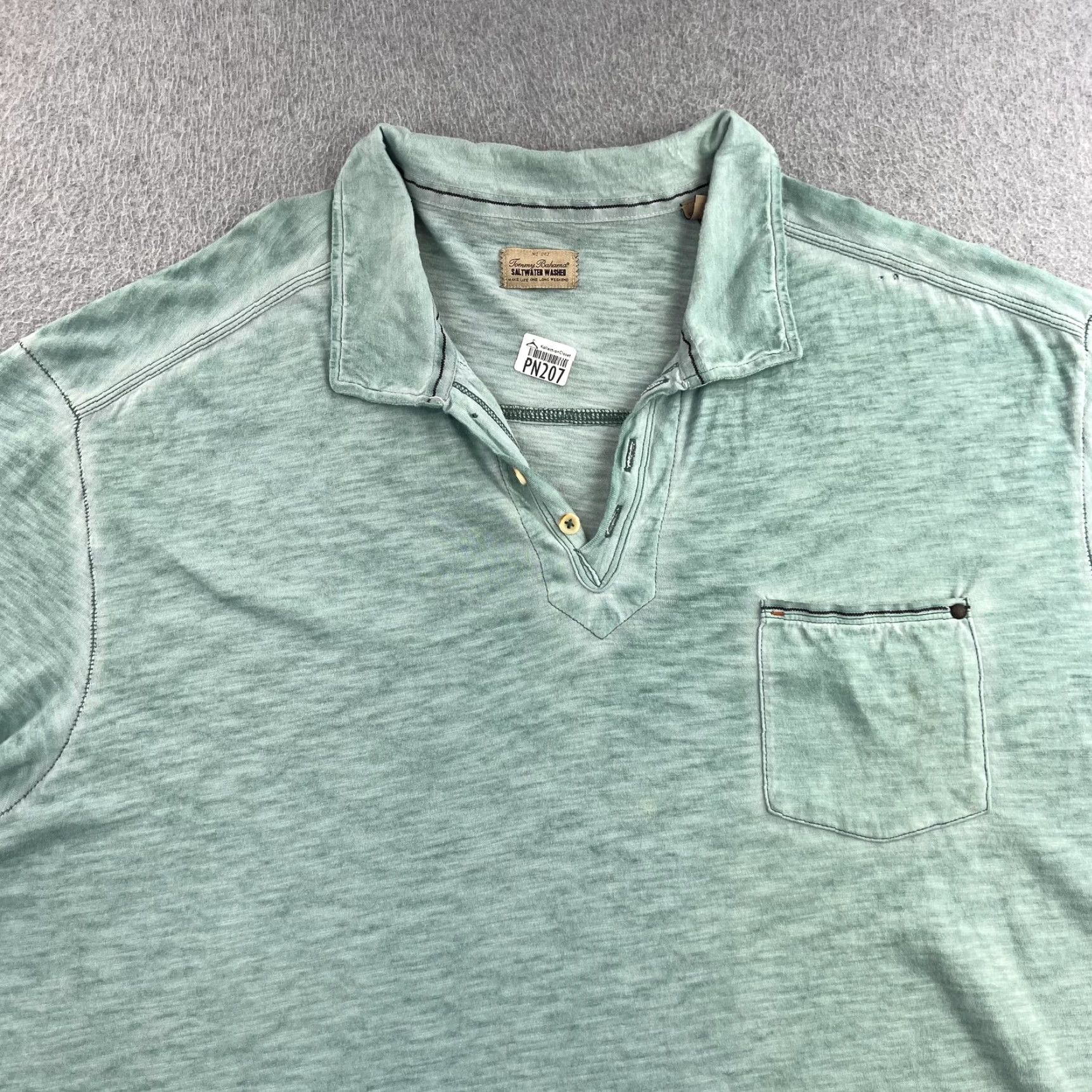 Tommy Bahama Tommy Bahama Polo Shirt Mens 2XL Green Pocket Cotton Casual Shirt Size US XXL / EU 58 / 5 - 4 Thumbnail