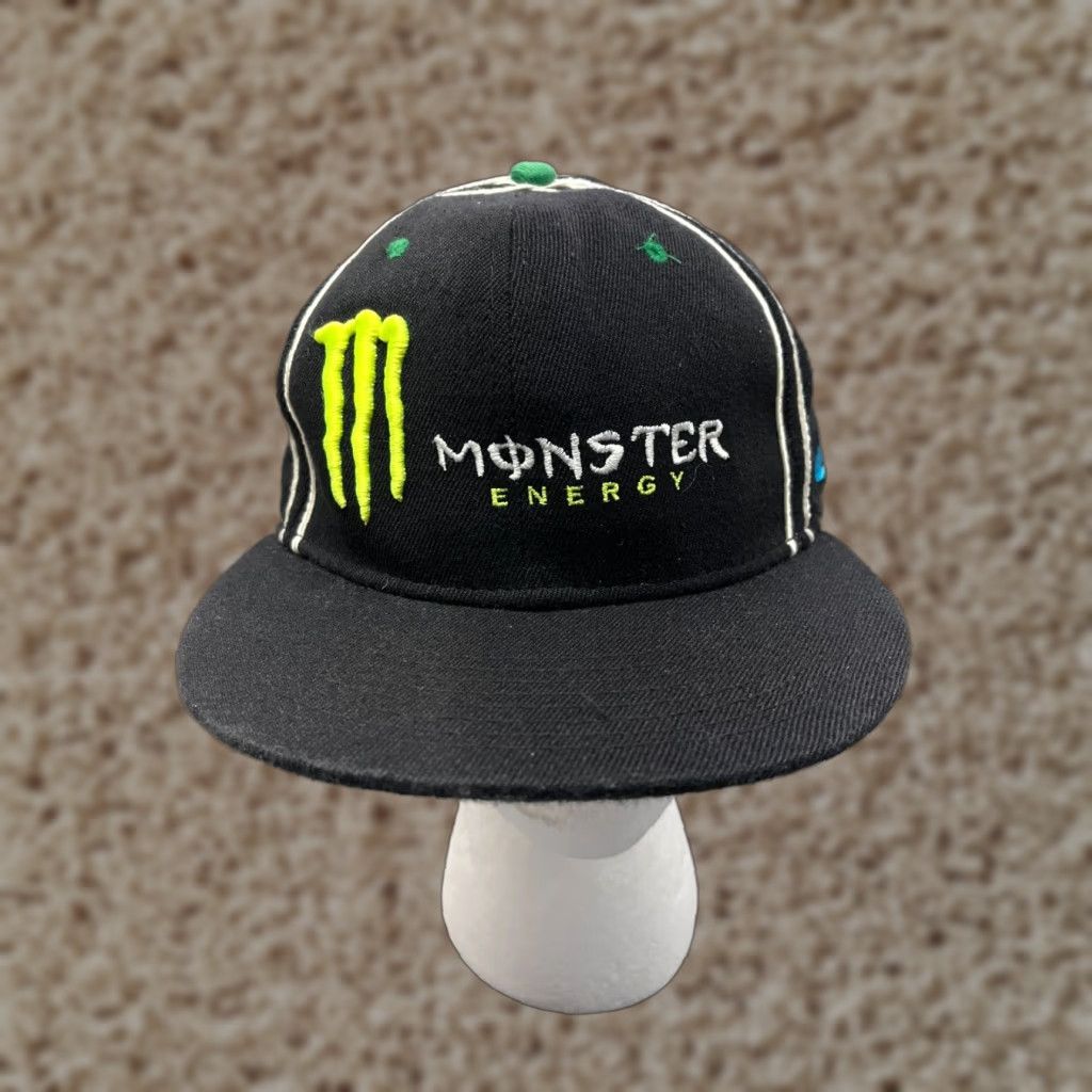 VINTAGE Monster Energy Baseball Cap Fitted Adult Black Acrylic