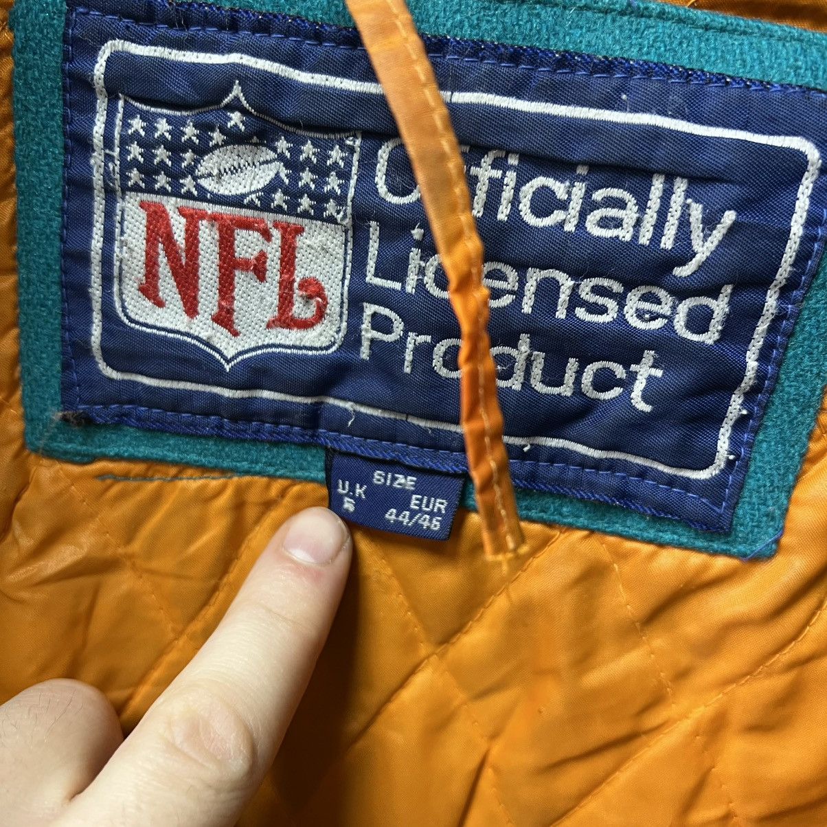 NFL × Vintage Vintage Miami Dolphins NFL Turquoise Blue Heavyweight Jacket Size US S / EU 44-46 / 1 - 21 Thumbnail