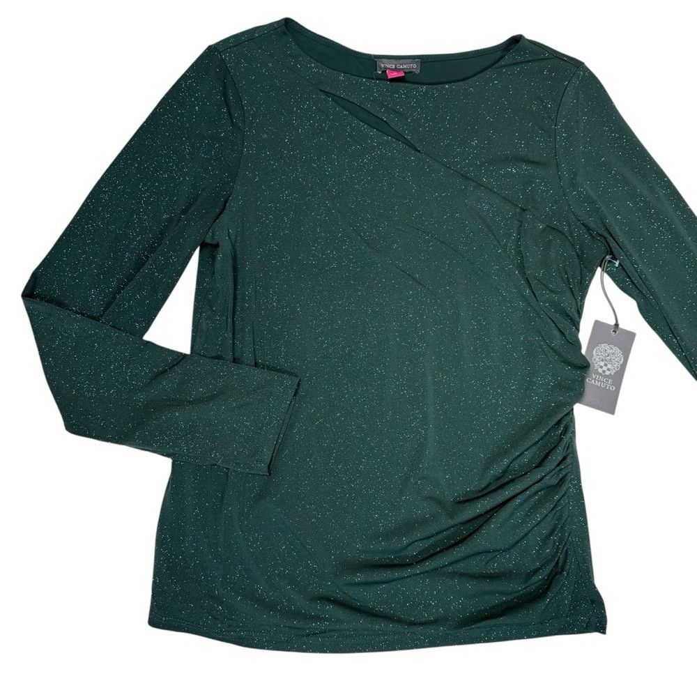 Vince Camuto New Vince Camuto Long Sleeve Sparkle Jersey Asymmetrical Cu Size M / US 6-8 / IT 42-44 - 5 Thumbnail
