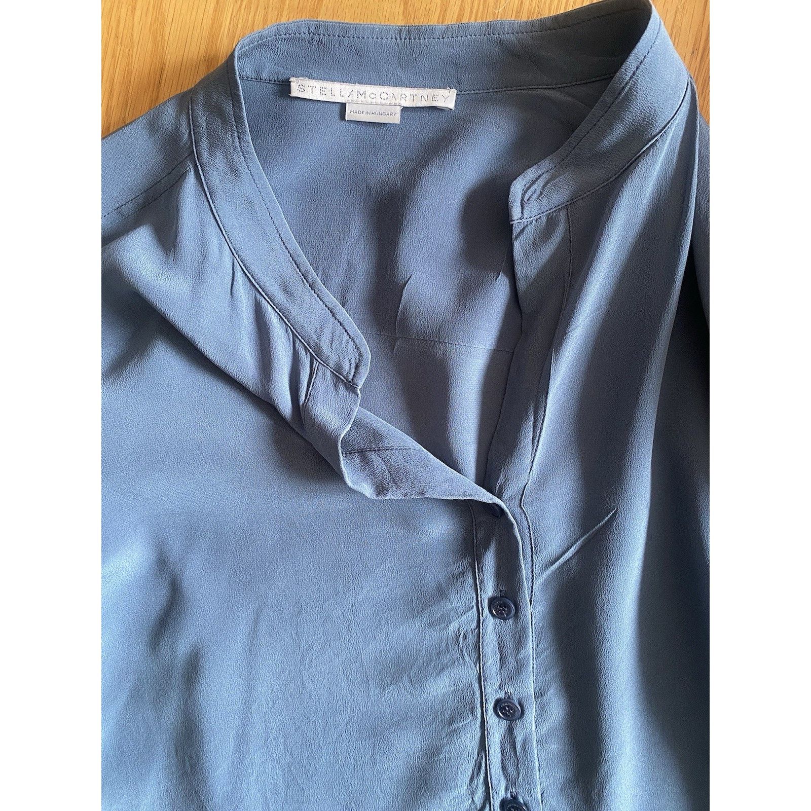 Stella McCartney Stella McCartney long sleeve silk blue blouse sz 42/med Size M / US 6-8 / IT 42-44 - 13 Thumbnail