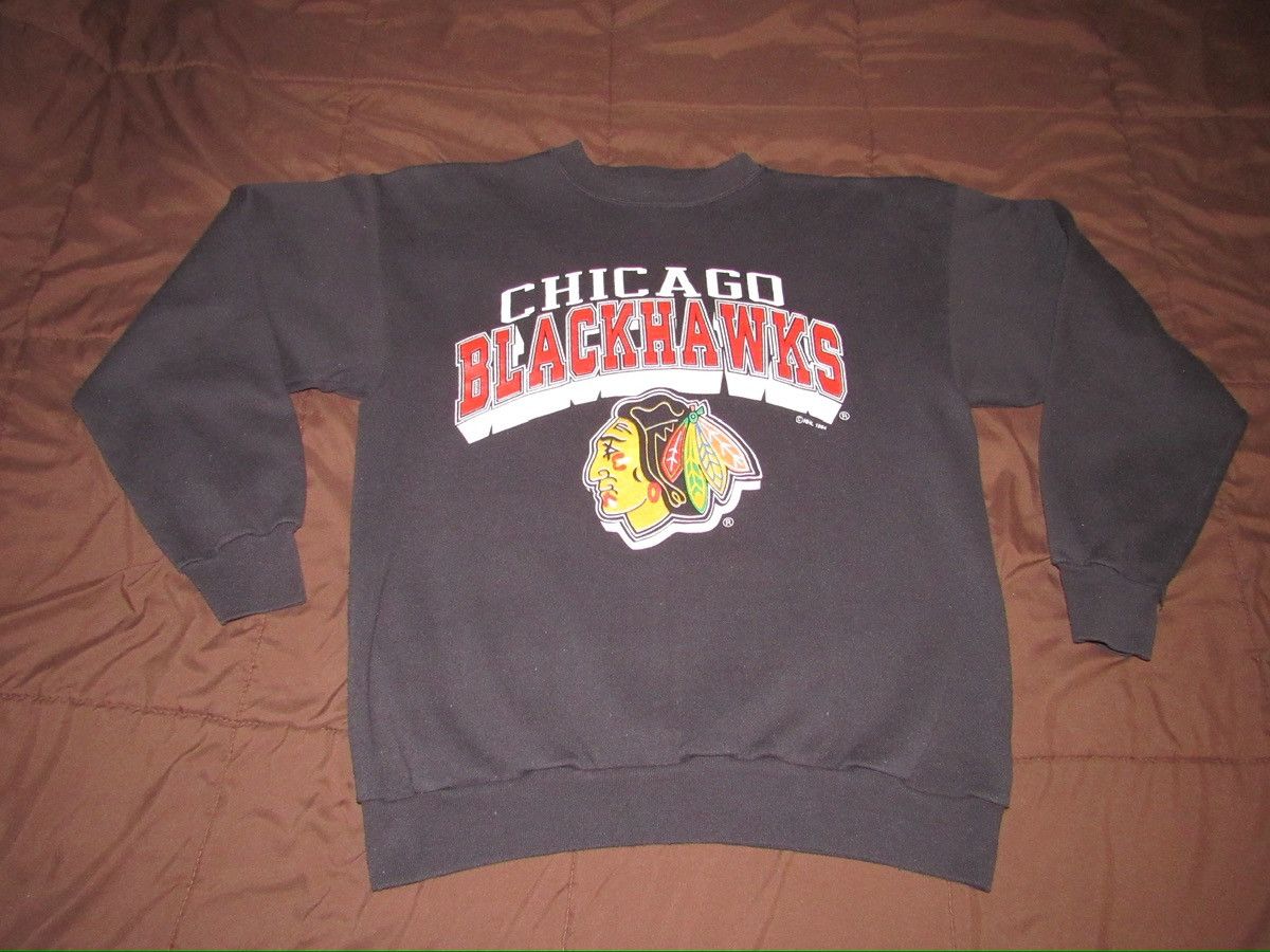 Tultex 1994 Vintage Chicago Blackhawks NHL Sweatshirt Black Tultex Size US XL / EU 56 / 4 - 2 Thumbnail