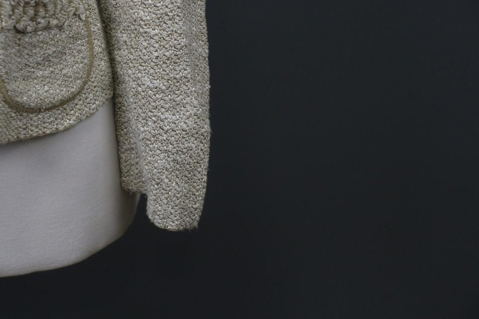 Armani Collezioni Armani Collezioni Tan Viscose Tweed Jacket Size 42 Size M / US 6-8 / IT 42-44 - 4 Thumbnail