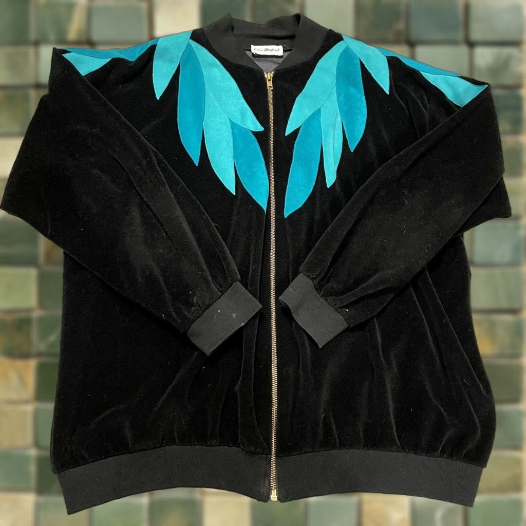 Velvet VTG Ella Manfredi Velvet Geometic Suede Full Zip USA Large Sweater Bingo Granny Size L / US 10 / IT 46 - 1 Thumbnail