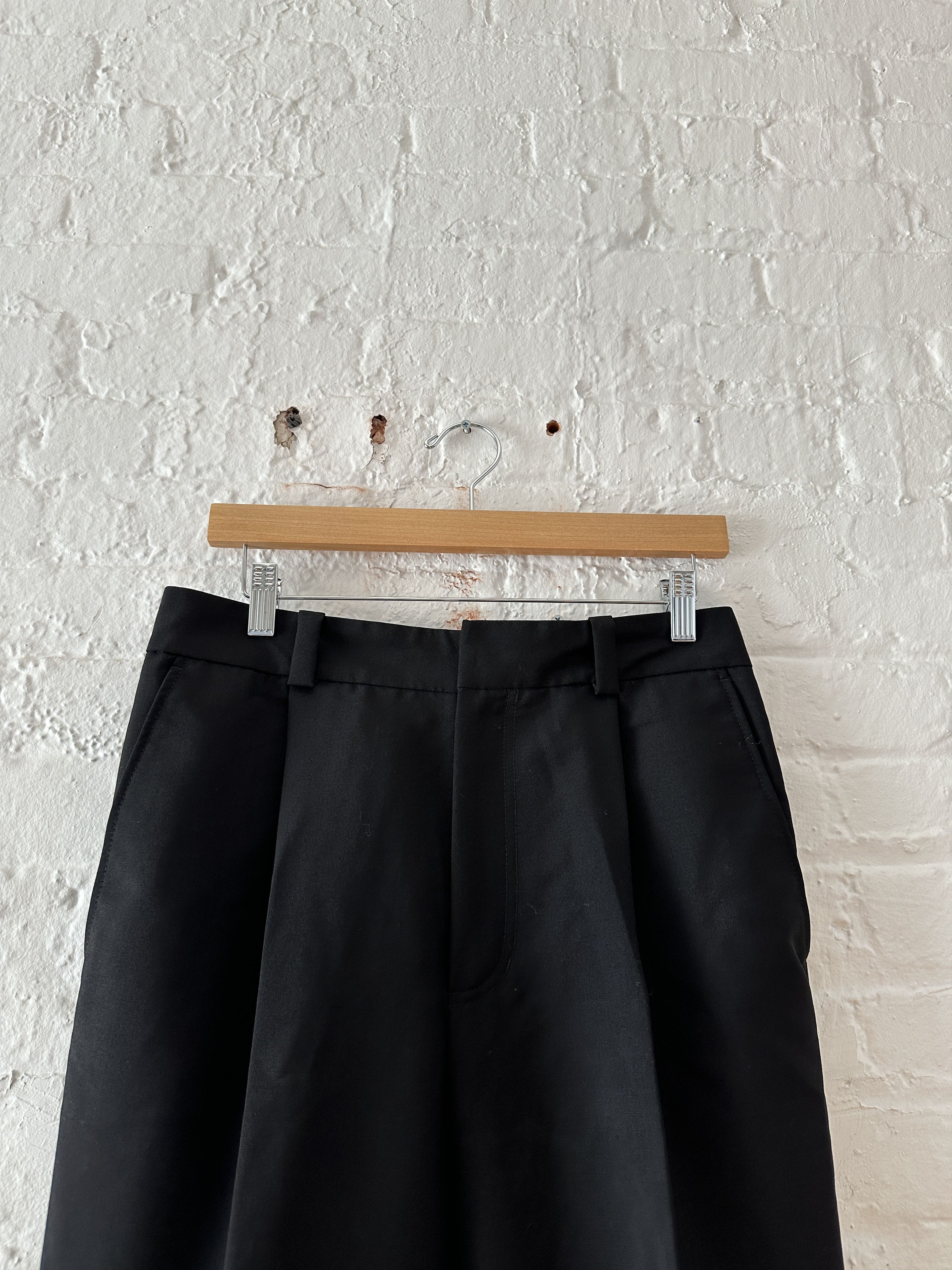 Acne Studios Wool/Mohair Pleated Trousers in Black, Men's (Size 30) — image 2 of 6