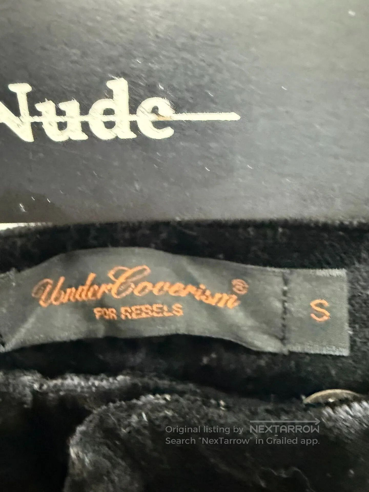 Comme des Garcons Homme Plus undercover velvet long pants with cross design. Size 23" - 5 Thumbnail