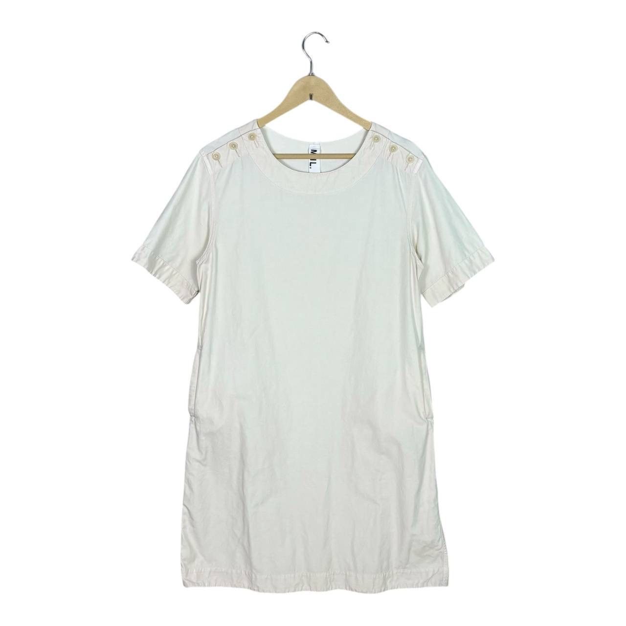 margaret howell linen dress Short Sleeve Shirt Dress Shirting Linen Deep Blue
