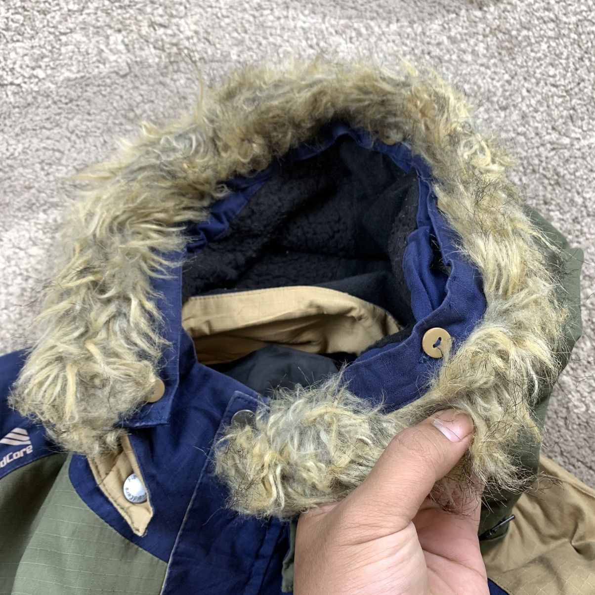 Japanese Brand Japanese Brand FIELDCORE Faux Fur Hooded Jacket Multi Color Size US L / EU 52-54 / 3 - 12 Thumbnail