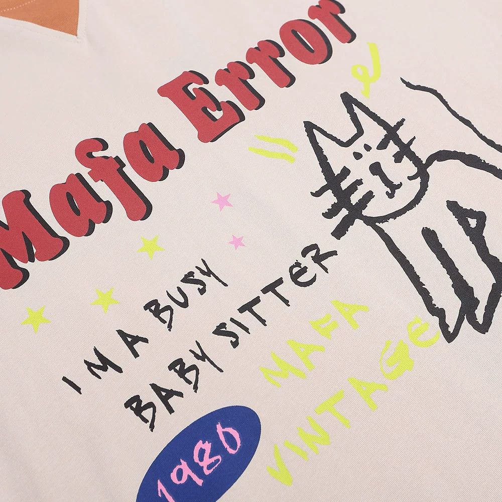 Vintage American style irregular cartoon cat patchwork t-shirt Size US M / EU 48-50 / 2 - 4 Thumbnail