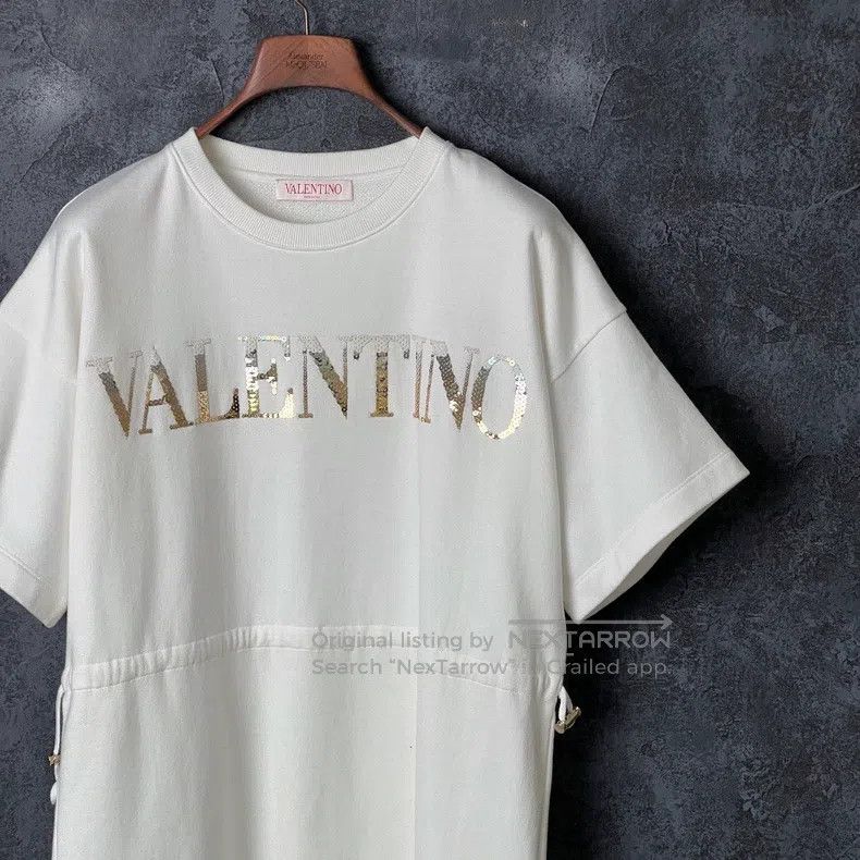Valentino Valentino White letters or drawstring dresses Size M / US 6-8 / IT 42-44 - 4 Thumbnail