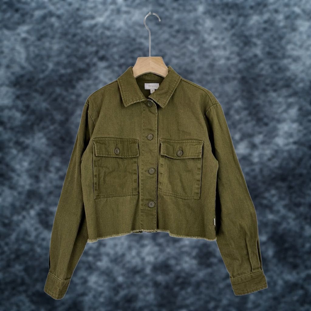 Brixton Brixton Jacket Denim Short L/S Cropped Olive Green Button Fridge? Size M / US 6-8 / IT 42-44 - 1 Thumbnail
